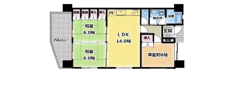 那覇市識名の中古マンション 間取り図