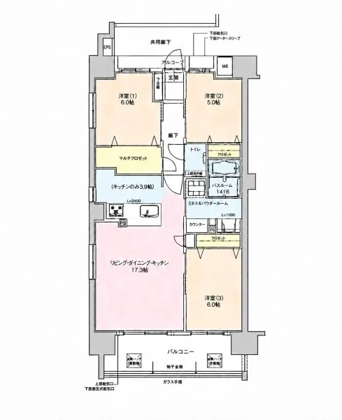 アルファステイツ那覇古波蔵 間取り図