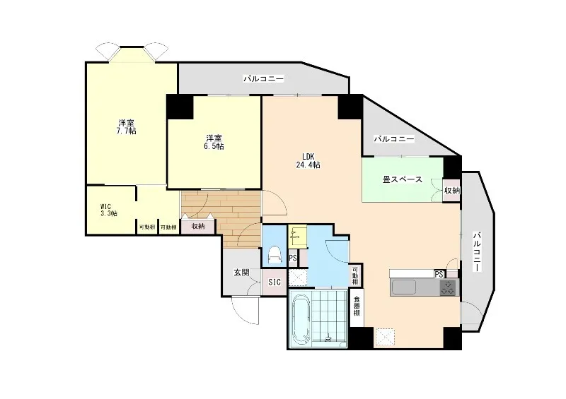那覇市泉崎の中古マンション 間取り図