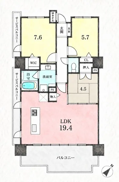 アルトゥーレ美浜 間取り図